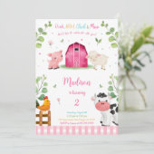 Meisje Boerderij verjaardag Kaart (Staand voorkant)