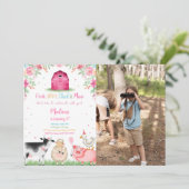 Meisje Boerderij Verjaardagsfoto Kaart (Staand voorkant)