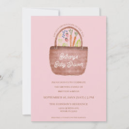 Meisje Boeremarkt Baby Shower Uitnodiging