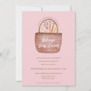 Meisje Boeremarkt Baby Shower Uitnodiging