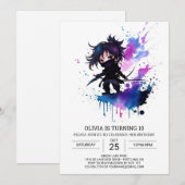 Meisje Bohemian Ninja Meisje Verjaardag Kaart (Voorkant / Achterkant)