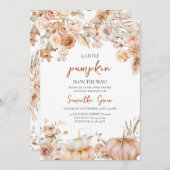 Meisje Boho Bloemen Pompoen Baby shower Kaart (Voorkant / Achterkant)