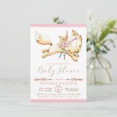 Meisje Boho Fox Baby Shower Uitnodigingen (Staand voorkant)