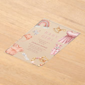 Meisje Boho Kleding Kwekerij Baby shower Acryl Uitnodigingen (Laagn)