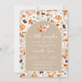 Meisje Boho Pompoen Baby Shower Kaart (Voorkant)