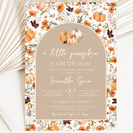 Meisje Boho Pompoen Baby Shower Kaart