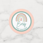 Meisje Boho Verjaardag Magic Lichte koraal Confetti (Kleine voorkant)