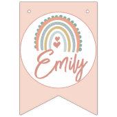 Meisje Boho Verjaardag Magic Light Coral Vlaggetjes (Eerste vlag)