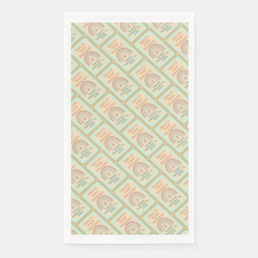 Meisje Boho Verjaardag Magisch Bord Geel Servet (Voorkant)