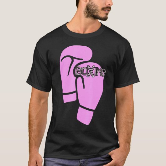 Meisje Bokser Vrouw Boksen Roze Boksen Handschoene T-shirt (Voorkant)