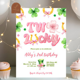 Meisje Boog Glitter Twee Geluks St. Patrick 2e Ver Kaart