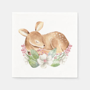 Meisje Bos Herten Baby Shower Papieren Servetten