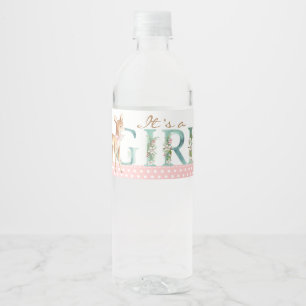Meisje Bos Herten Baby Shower Waterfles Labels Etiket