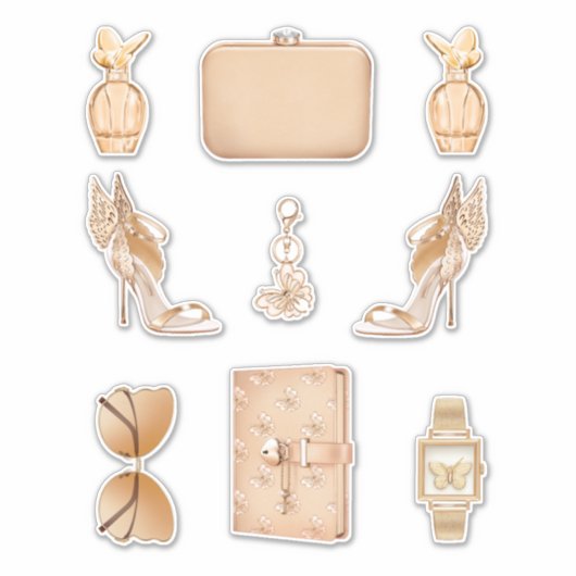 Meisje Boss Decals Hoge Mode Roos Gouden Stickers (Voorkant)