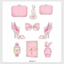 Meisje Boss Decals Hoge Mode Roze Bling Stickers