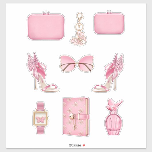 Meisje Boss Decals Hoge Mode Roze Bling Stickers (Vel)