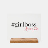 "Meisje Boss" Desk Sign met naam Acryl Bord (Voorkant)