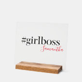 "Meisje Boss" Desk Sign met naam Acryl Bord (Hoek)