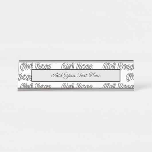 Meisje Boss geeft Lady Entrepreneur feminisme Bureau Naambordje (Voorkant)