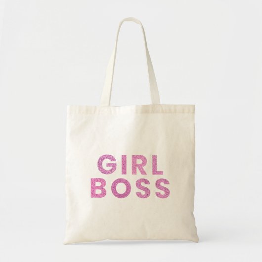 Meisje Boss Glitter Paarse Modern Girly Chic Tote Bag (Voorkant)