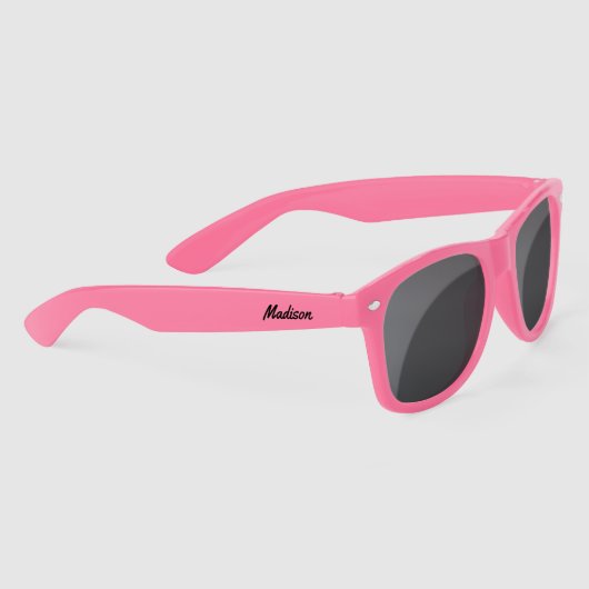 Meisje Boss Leuk Roze Zwart Script Zonnebrillen (Rechts)