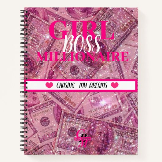 MEISJE BOSS MILLIONAIRE, MIJN NOTITIEBOEK DREAMS K (Voorkant)