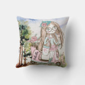  Meisje Boss op Scooter Gepersonaliseerde Naam Kussen (Achterkant)