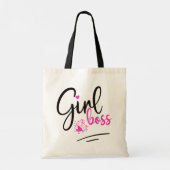 Meisje boss Stijlvol script hoort roze zwart Tote Bag (Achterkant)