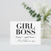 Meisje Boss Tshirt, Meisje Boss Feestdagenkaart (Staand voorkant)