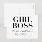Meisje Boss Tshirt, Meisje Boss Feestdagenkaart (Voorkant / Achterkant)