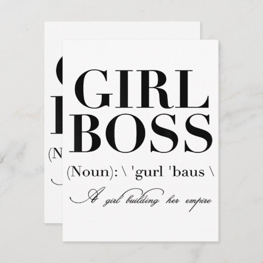Meisje Boss Tshirt, Meisje Boss Informatiekaartje (Voorkant / Achterkant)