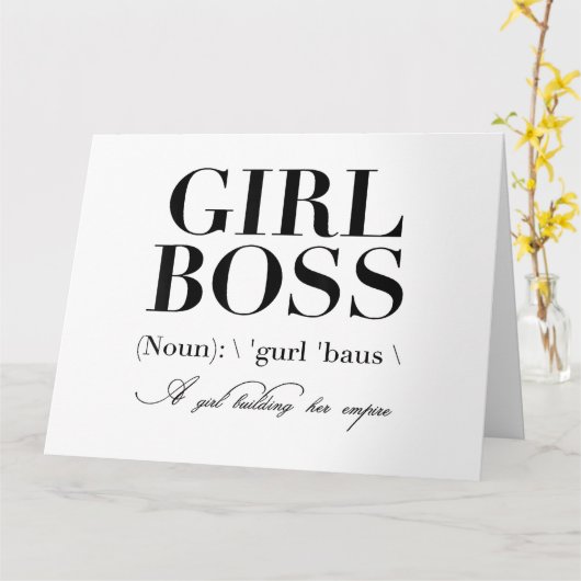 Meisje Boss Tshirt, Meisje Boss Kaart (Gele Bloem)