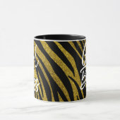 Meisje Boss Zebra Stripes & Faux Gouden Glitter Mok (Midden)