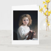 Meisje, Bouguereau Kaart (Gele Bloem)