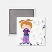 Meisje Bowler Magneet (Voorkant / Achterkant)