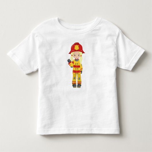Meisje brandweerman, vrouwelijke brandweerman, blo kinder shirts (Voorkant)