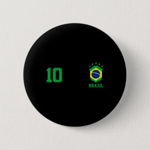 Meisje Brazilië Vlag Braziliaanse Trots Voetbalshi Ronde Button 5,7 Cm