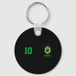 Meisje Brazilië Vlag Braziliaanse Trots Voetbalshi Sleutelhanger