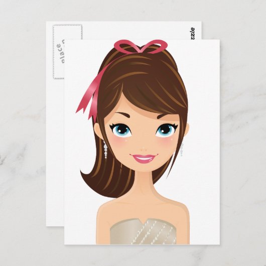  meisje briefkaart (Voorkant / Achterkant)