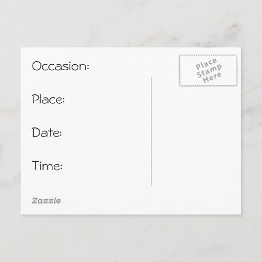 MEISJE: BUBBELS: KUNST: PARTIJ: UITNODIGING BRIEFKAART (Achterkant)