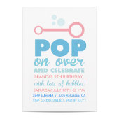 (Meisje) Bubble Party Thmed Birthday Invite Kaart