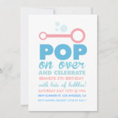 (Meisje) Bubble Party Thmed Birthday Invite Kaart (Voorkant)