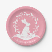 Meisje Bunny Baby shower 7" Bord (Voorkant)
