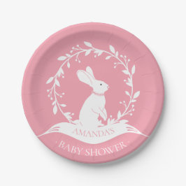 Meisje Bunny Baby shower 7" Bord