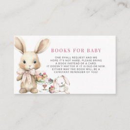 Meisje Bunny Baby shower Boeken voor Baby Informatiekaartje