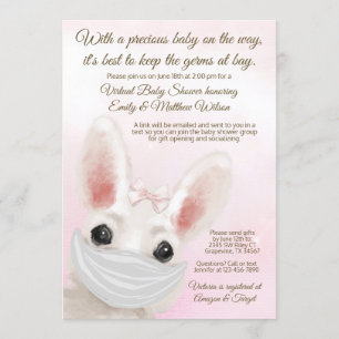 Meisje Bunny Konijn Masker Drive By Online Baby Sh Kaart