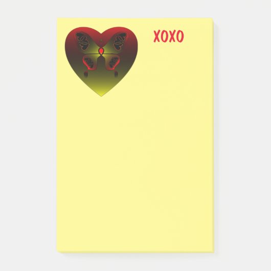 Meisje Butterfly Love Heart Post-it® Notes (Voorkant)