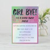 Meisje bye een gaan weg ontwerp kaart (Staand voorkant)