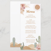 Meisje Cactus Woestijn Baby Shower Zuidwestelijk M Menu (Voorkant / Achterkant)