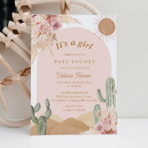 Meisje Cactus Woestijn Baby Shower Zuidwesten